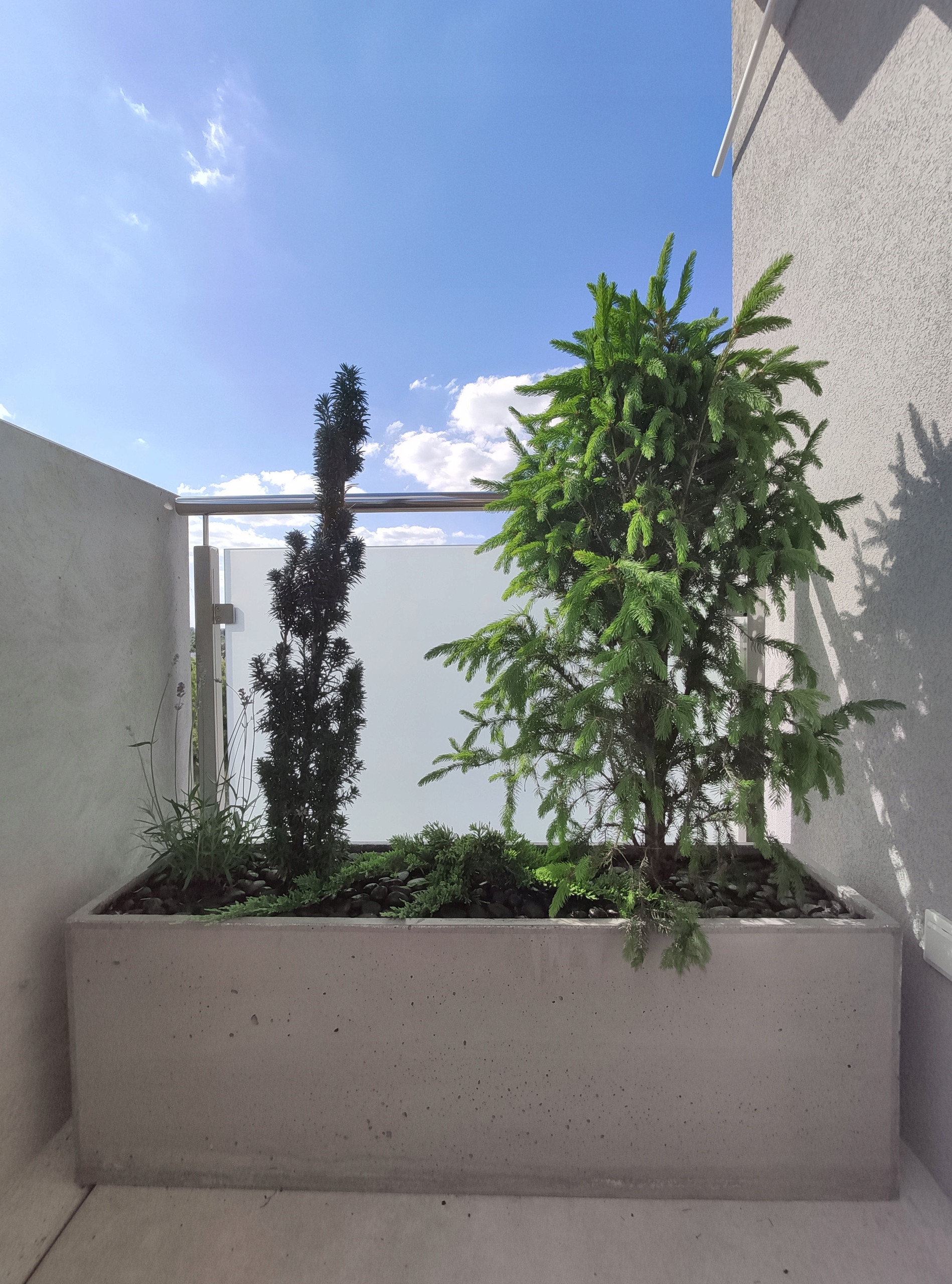 Kvetináč z betónu Kast 120 × 30 × 50, sivá impregnácia